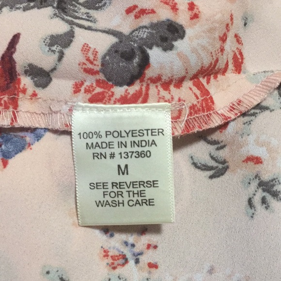 Blush Peach Floral Dress Sz M - Picture 7 of 7